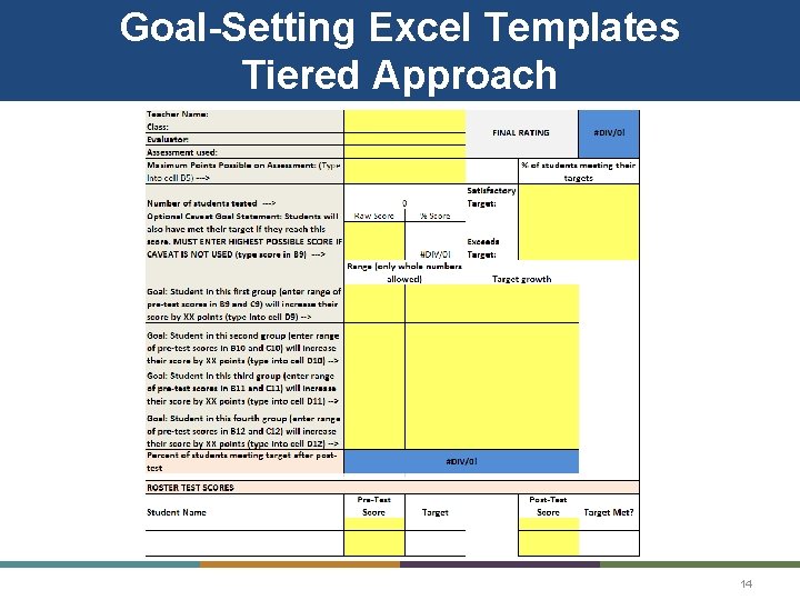 Goal-Setting Excel Templates Tiered Approach 14 