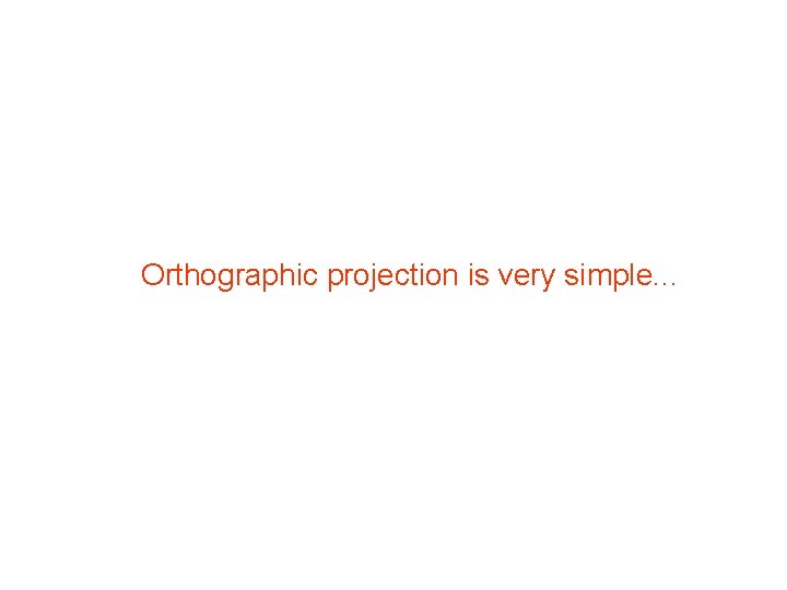 Orthographic projection is very simple. . . 
