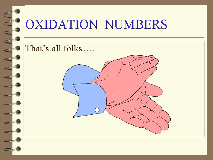 OXIDATION NUMBERS That’s all folks…. 