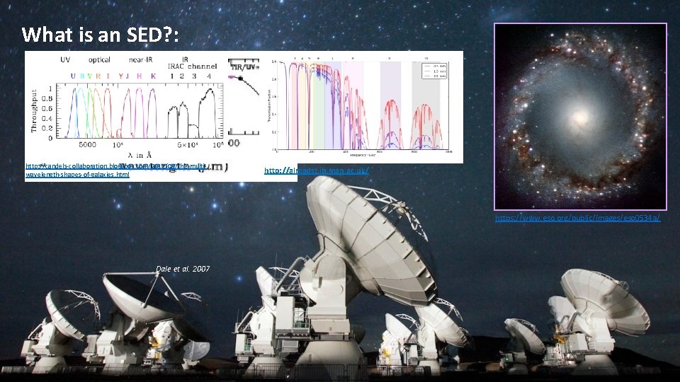 What is an SED? : http: //candels-collaboration. blogspot. com/2012/08/the-multiwavelength-shapes-of-galaxies. html http: //almaost. jb. man.