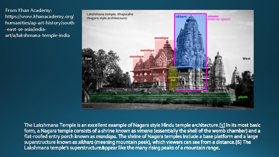 From Khan Academy: https: //www. khanacademy. org/ humanities/ap-art-history/south -east-se-asia/indiaart/a/lakshmana-temple-india 