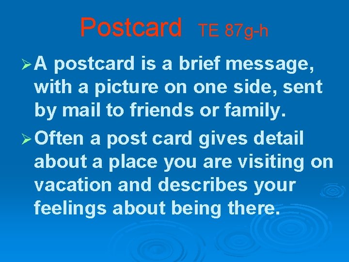 Postcard ØA TE 87 g-h postcard is a brief message, with a picture on