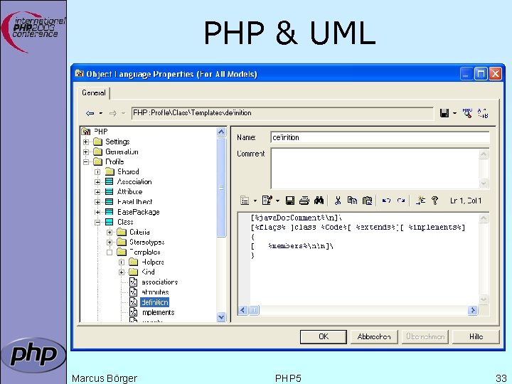 PHP & UML Marcus Börger PHP 5 33 