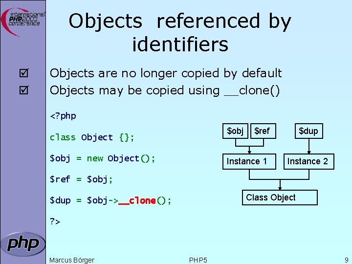 Objects referenced by identifiers þ þ Objects are no longer copied by default Objects