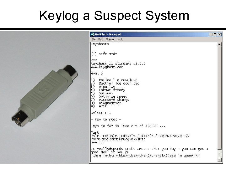 Keylog a Suspect System 