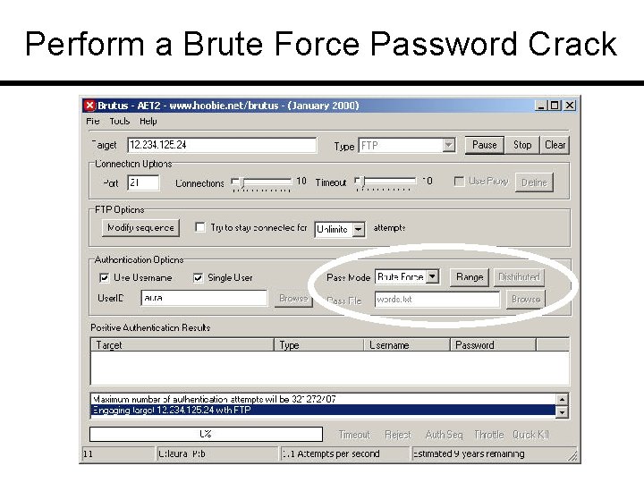 Perform a Brute Force Password Crack 