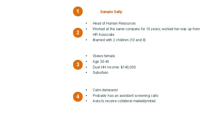 1 2 3 4 Sample Sally • • Head of Human Resources Worked at