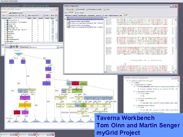 Taverna Workbench Tom Oinn and Martin Senger my. Grid Project 