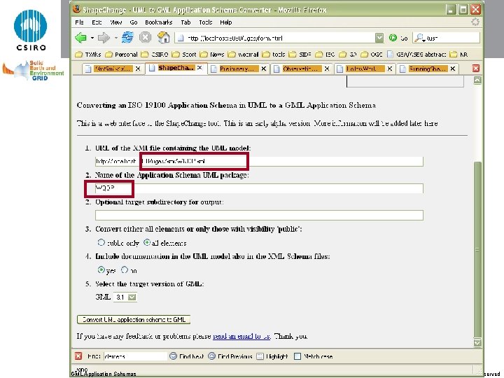 Running Shape. Change GML Application Schemas © CSIRO 2006 – All rights reserved 