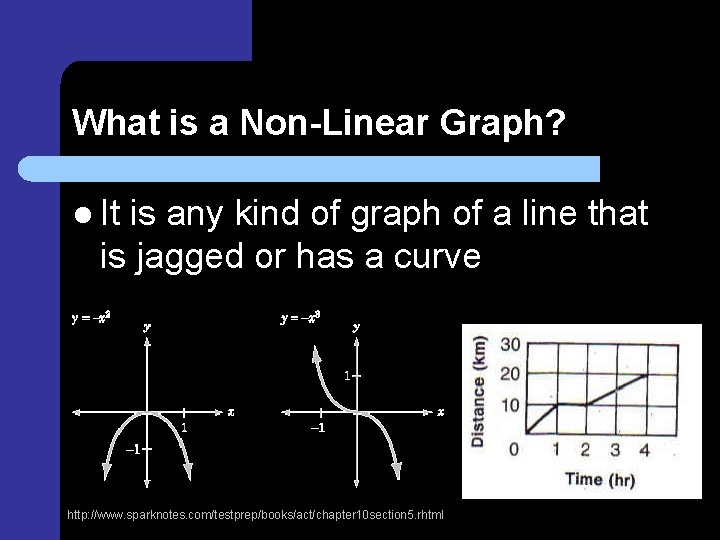 What is a Non-Linear Graph? l It is any kind of graph of a