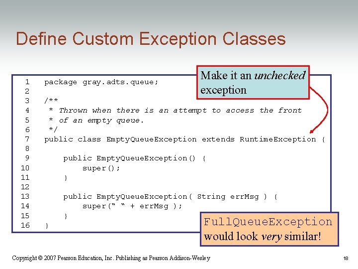 Define Custom Exception Classes 1 2 3 4 5 6 7 8 9 10