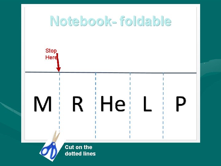 Notebook- foldable Stop Here! Cut on the dotted lines 