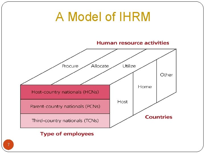 A Model of IHRM 7 