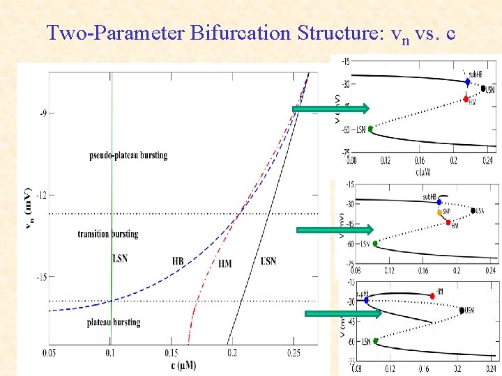 Two-Parameter Bifurcation Structure: vn vs. c 
