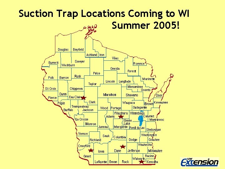 Suction Trap Locations Coming to WI Summer 2005! 