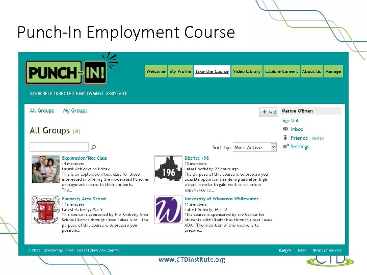 Punch-In Employment Course www. CTDInstitute. org 