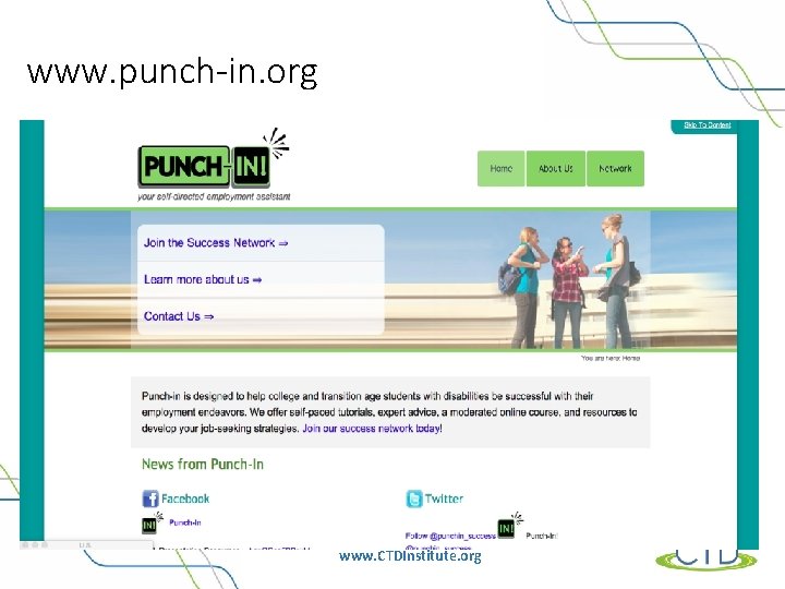 www. punch-in. org www. CTDInstitute. org 