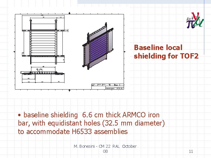 Baseline local shielding for TOF 2 • baseline shielding 6. 6 cm thick ARMCO