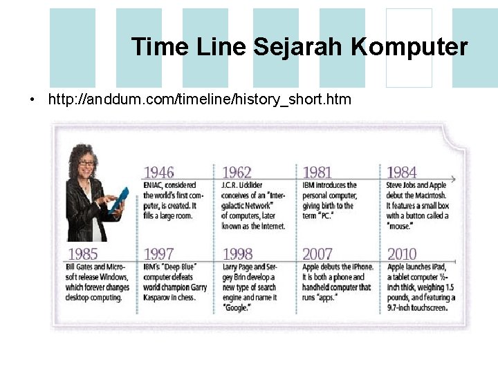 Time Line Sejarah Komputer • http: //anddum. com/timeline/history_short. htm 