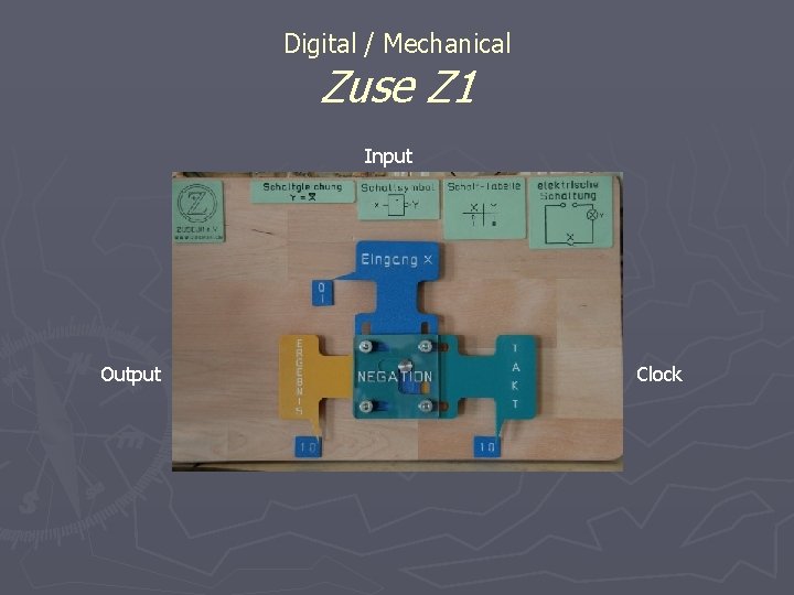 Digital / Mechanical Zuse Z 1 Input Output Clock Digital / Mechanical Zuse Z 1 Input Output Clock