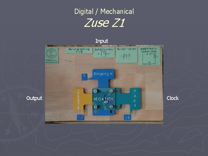 Digital / Mechanical Zuse Z 1 Input Output Clock Digital / Mechanical Zuse Z 1 Input Output Clock