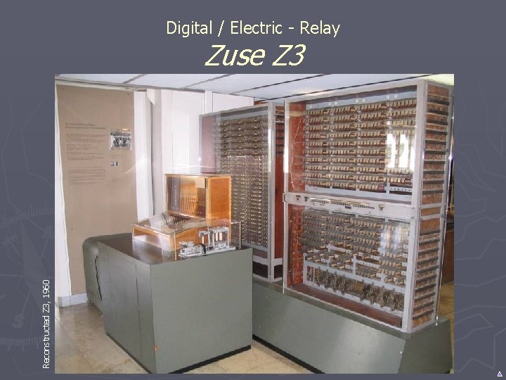 Digital / Electric - Relay Reconstructed Z 3, 1960 Zuse Z 3 Digital / Electric - Relay Reconstructed Z 3, 1960 Zuse Z 3