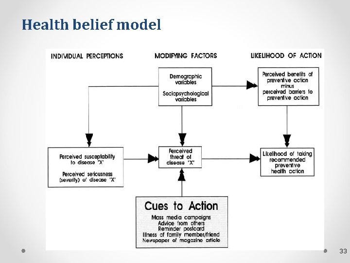 Health belief model 33 