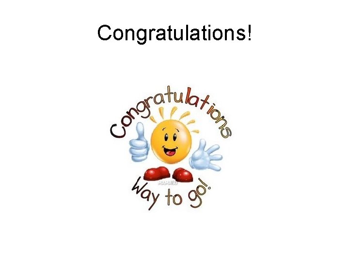 Congratulations! 