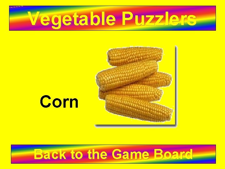 Vegetable Puzzlers Corn Back to the Game Board 