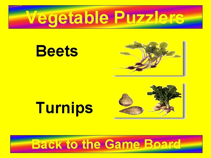 Vegetable Puzzlers Beets Turnips Back to the Game Board 