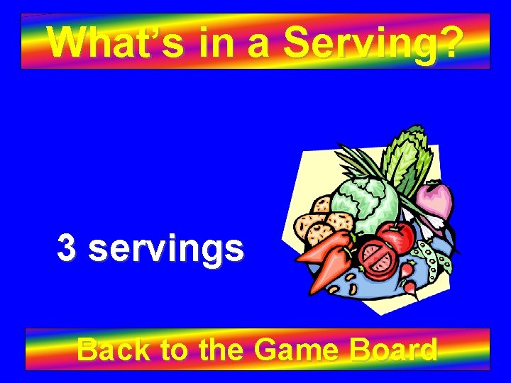 What’s in a Serving? 3 servings Back to the Game Board 
