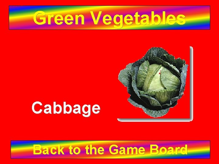 Green Vegetables Cabbage Back to the Game Board 