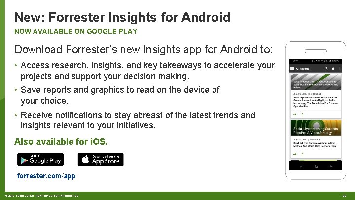 New: Forrester Insights for Android NOW AVAILABLE ON GOOGLE PLAY Download Forrester’s new Insights