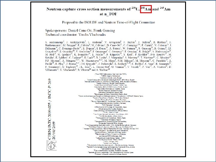 n_TOF Experiment Report @ INTC meeting (Feb. 1 st 2012 Geneva, Switzerland) 