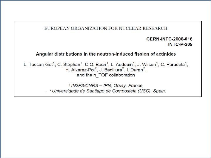 n_TOF Experiment Report @ INTC meeting (Feb. 1 st 2012 Geneva, Switzerland) 