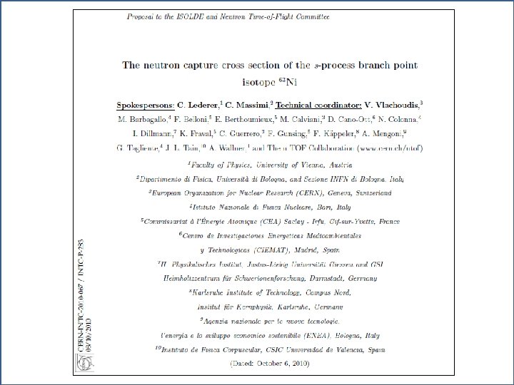 n_TOF Experiment Report @ INTC meeting (Feb. 1 st 2012 Geneva, Switzerland) 