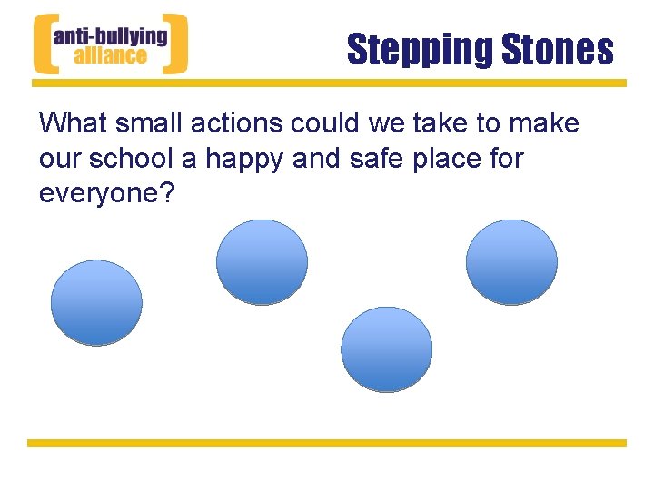 Stepping Stones What small actions could we take to make our school a happy