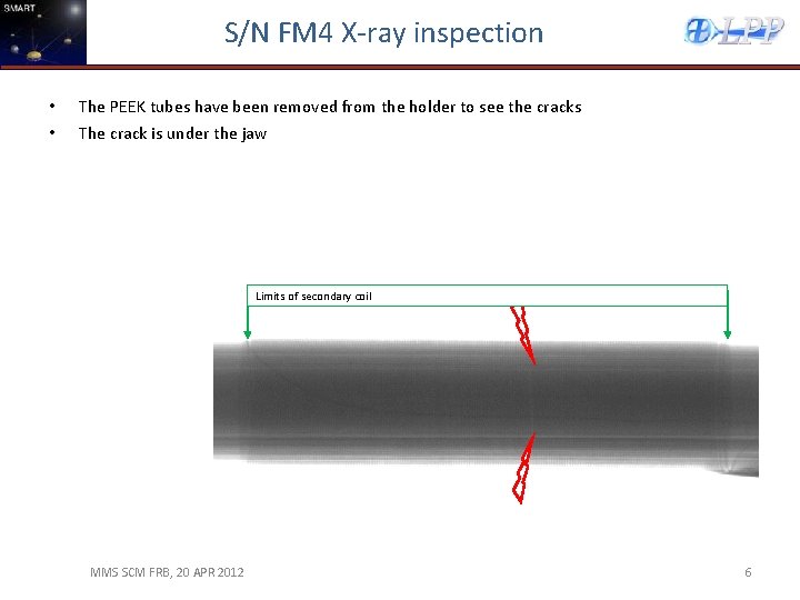 S/N FM 4 X-ray inspection • • The PEEK tubes have been removed from