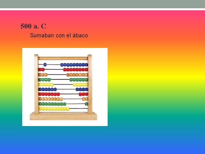 500 a. C Sumaban con el ábaco 