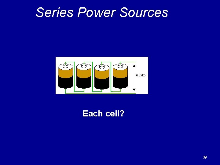 Series Power Sources 150 m. A Each cell? 39 