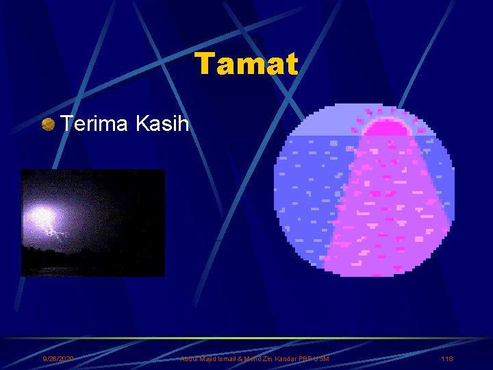 Tamat Terima Kasih 9/26/2020 Abdul Majid Ismail & Mohd Zin Kandar PBP USM 118