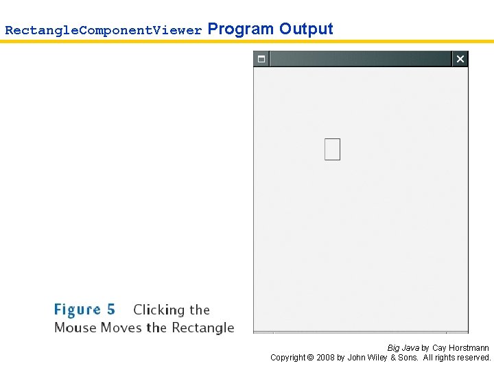 Rectangle. Component. Viewer Program Output Big Java by Cay Horstmann Copyright © 2008 by