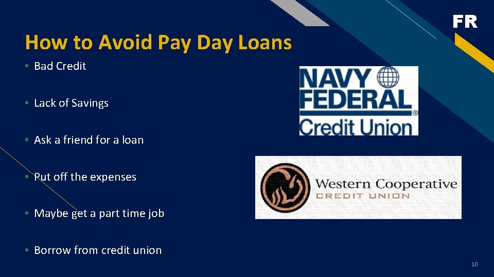 How to Avoid Pay Day Loans FR • Bad Credit • Lack of Savings