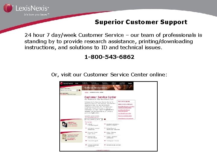 Superior Customer Support 24 hour 7 day/week Customer Service – our team of professionals