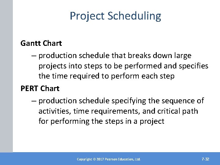 Project Scheduling Gantt Chart – production schedule that breaks down large projects into steps