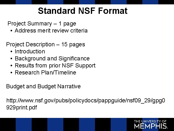 Standard NSF Format Project Summary – 1 page • Address merit review criteria Project