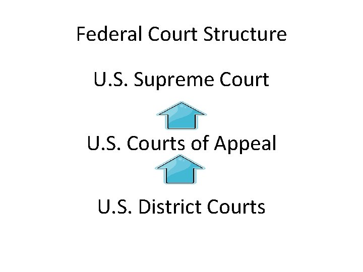 Federal Court Structure U. S. Supreme Court U. S. Courts of Appeal U. S.