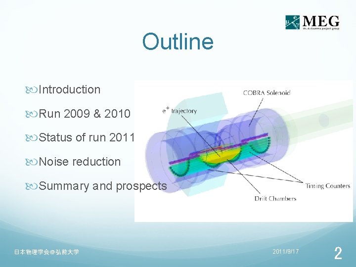 Outline Introduction Run 2009 & 2010 Status of run 2011 Noise reduction Summary and