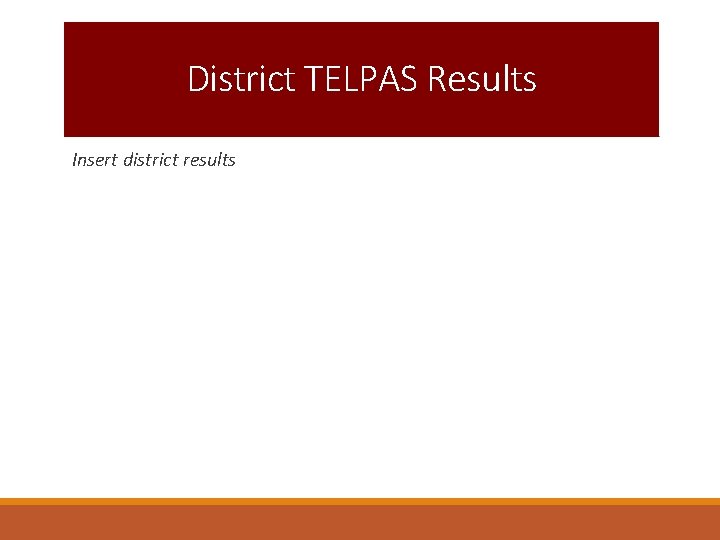 District TELPAS Results Insert district results 