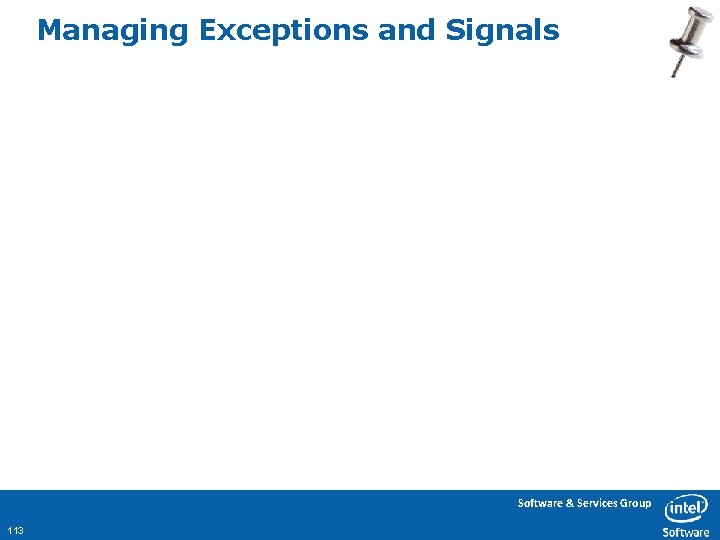 Managing Exceptions and Signals Software & Services Group 113 